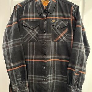 DIXXON FOX Black and Orange Plaid Button Down Shirt